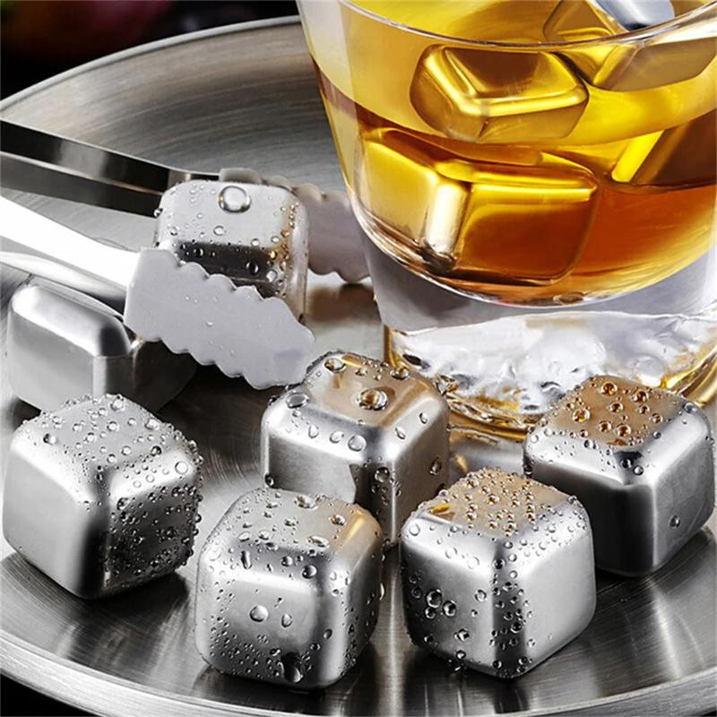 Eiswürfel aus 304 Edelstahl, wiederverwendbar, gefrorene Eiswürfel, für Bier, gekühlter Whisky, Bar, spezielle Metall-Eiswürfel, gefrorene Eiswürfelform