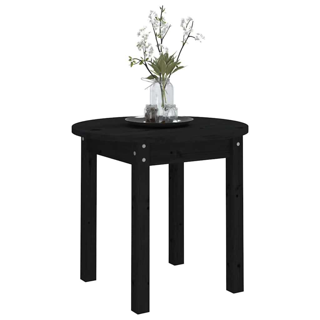 Vidaxl Stolik Kawowy, Czarny, Ø45X40 Cm, Lite Drewno Sosnowe