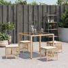 VidaXL Lot de 4 Tabourets de Jardin avec Coussins, Chaises de Patio, Sièges de Terrasse, Meubles d'Extérieur Arrière-cour, 365059