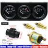 3IN1 Wassertemperaturanzeige+Öltemperaturanzeige+Öldruckanzeige mit Kühlerschlauchadapter 26MM-40MM Auto Dreifach-Anzeigen-Kit 12V