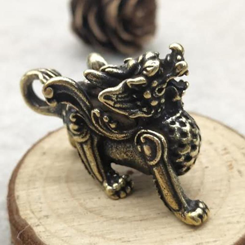 Brass Fengshui Dragon Ornament for Good Fortune and Happiness Ornaments for Home Desktop Car Vintage Decorations