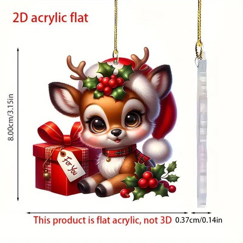 

Акриловая мультяшная забавная подвеска на рождественскую елку, идеально подходящая для автомобильного интерьера