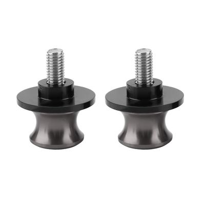 2 szt. 6mm Motocyklowe CNC Tylne Stojaki Wahacza Suwaki Szpule Stojak Wahacz Bobiny (Tytan)