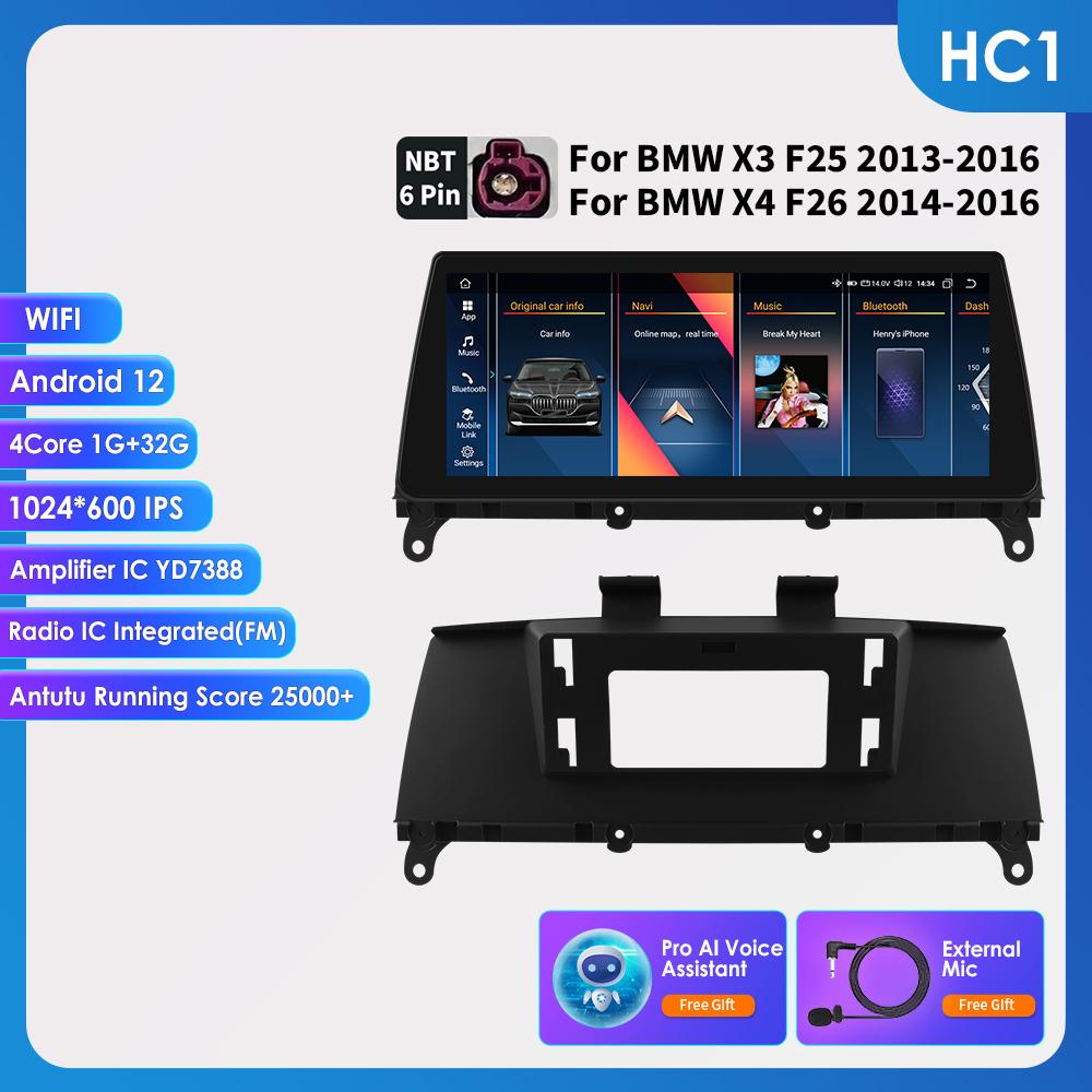 OSSURET Odtwarzacz radia samochodowego Android dla BMW X3 F25 F26 X4 CIC NBT Android Auto Radio Carplay Multimedia Wideo GPS WIFI Autoradio Inteligentny ekran DSP