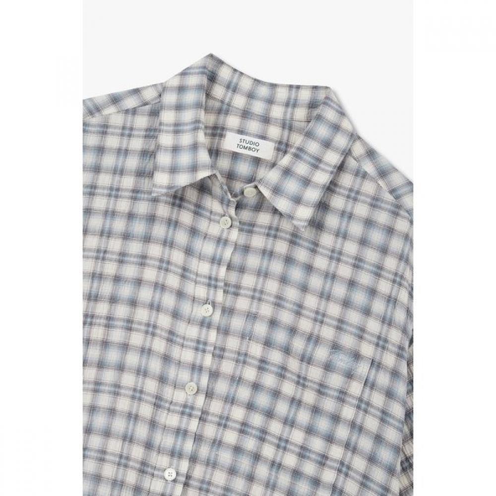Studio Tomboy Oversized Check Short Sleeve Shirt 9176221989ar