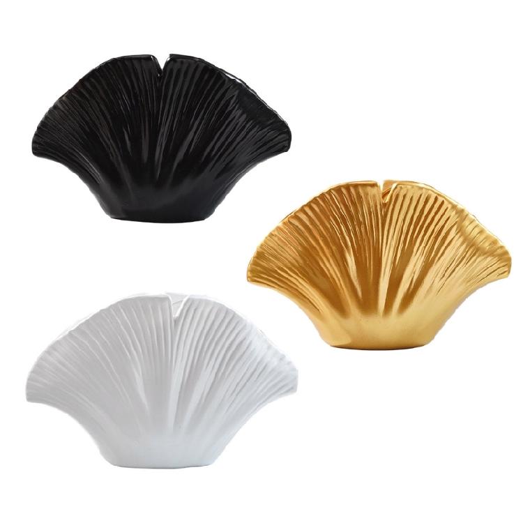 Modern Resin Art Flower Vases Coastal Clam Shell Shape Decorative Vases for Aesthetic Living Room Centerpieces Decors