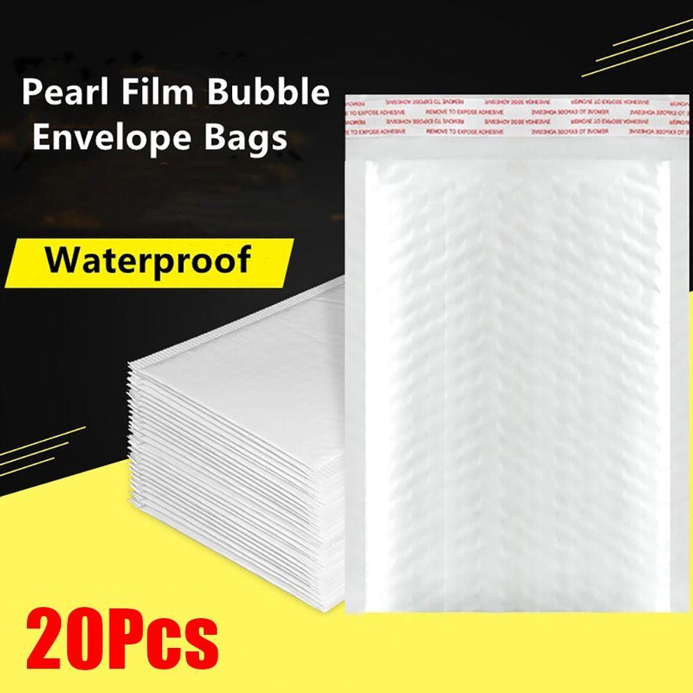 20Pcs New Soft Bubble Mailers Waterproof Pearlescent Film Shipping Bags 11/15/18cm Self Sealing White Foam Envelope
