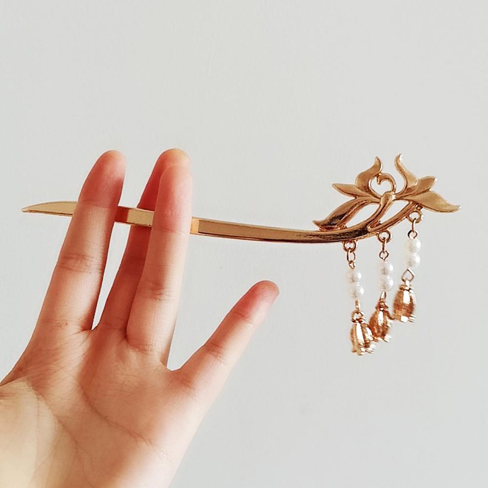 

Chinese Magnolia Chopsticks Pearl Tassel Hair Stick Magnolia Hair Pin Chignon Pin Hair Chopsticks Short Tassel