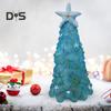 Seaglass Christmas Tree Decoration Blue Green Sea Glass Starfish Shell Ocean-themed Xmas Tree Figurine Holiday Resin Tree Desktop Ornament