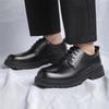 Mode Herrenleder Schuhe mit runder Zehenpartie Minimalistischer und vielseitiger Stil Party Hochzeit Outdoor Freizeit Business Herrenschuhe mit dicker Sohle
