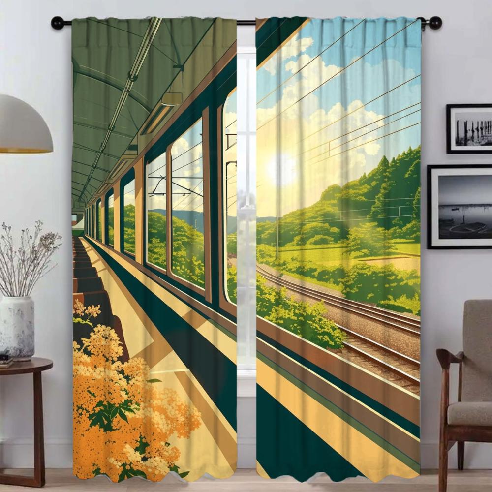 Der Frühling kommt Vorhänge Kinderzimmer Fenster Vorhang für Zimmer 2 Paneele Halloween Dekoration Rollos Tüll für Schlafzimmer Trennwand