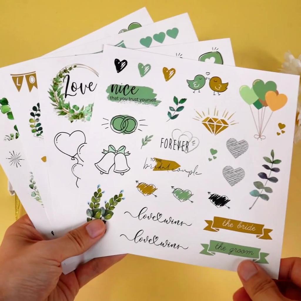 4 Wedding Decoration Stickers, Graduation Message Book Decoration Stickers, Suitable for Wedding Scene Decoration, Graduation Se