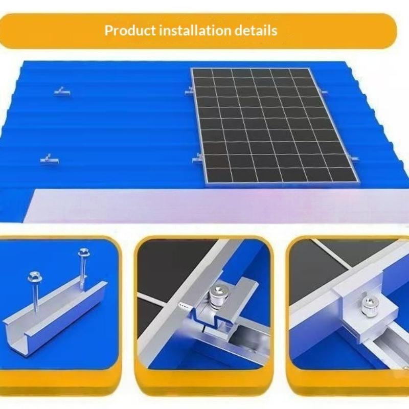 Solar Panel Mounting Brackets Set 4/6/10Pcs Mid End Clamps Rails Included Easy Install for Off Grid Solar System