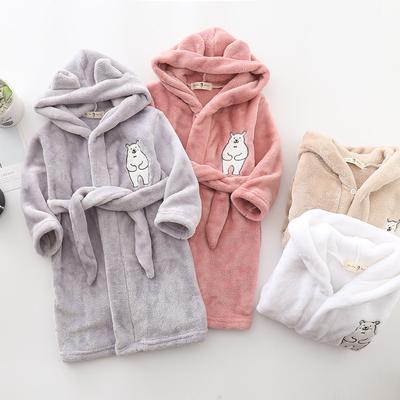 Kids Soft Pajamas Children's Winter Flannel Bathrobe 2023 New Cartoon Cute Sleepwear Boys Girls Autumn Robes Hooded Homewear