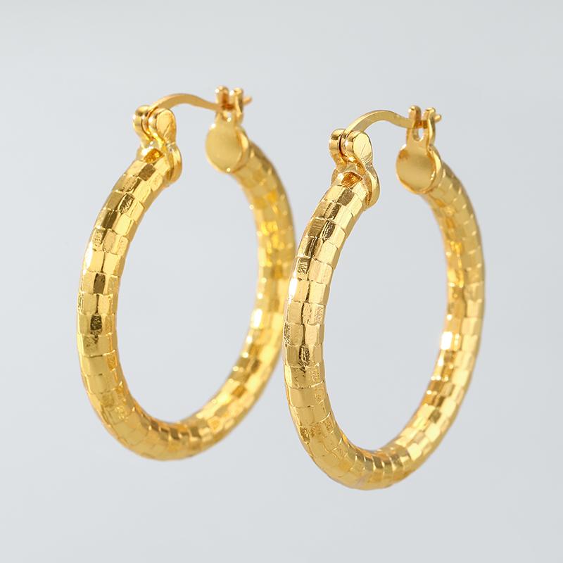 Fashion Simple Casual Trendy Gold Color Hoop Earrings For Women Girls Punk Originality Jewelry Accessories Birthday Party Gifts