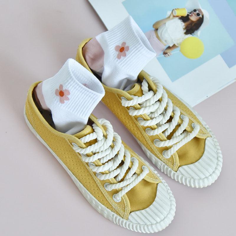 5 Pairs Summer Women's Cotton Shallow Mesh Boat Socks Cartoon Small Flower Mesh Female Socks