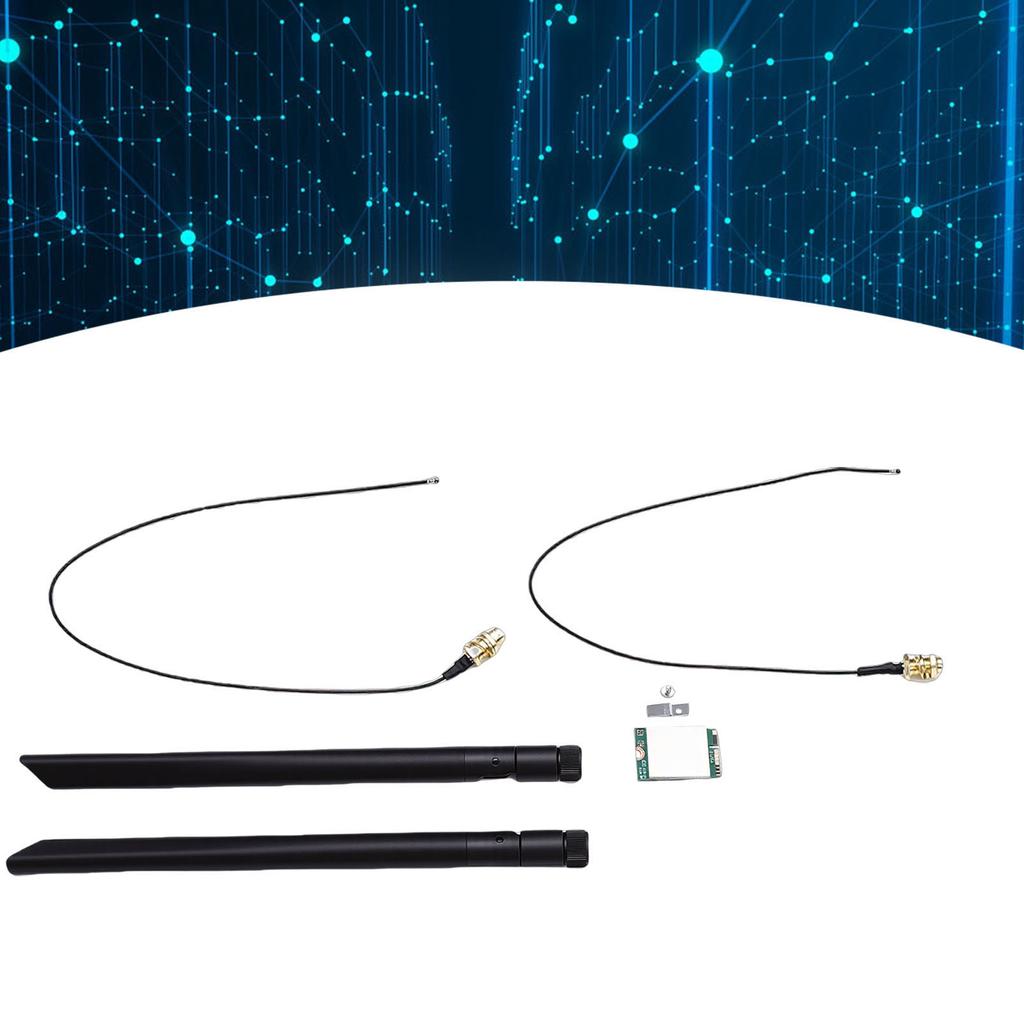 NGFF M.2 WiFi 6E Wireless Card 2.4G 5G Dual Band 1800Mbps   5.2 PC   Adapter with Dual 8DB   Support for   10 11