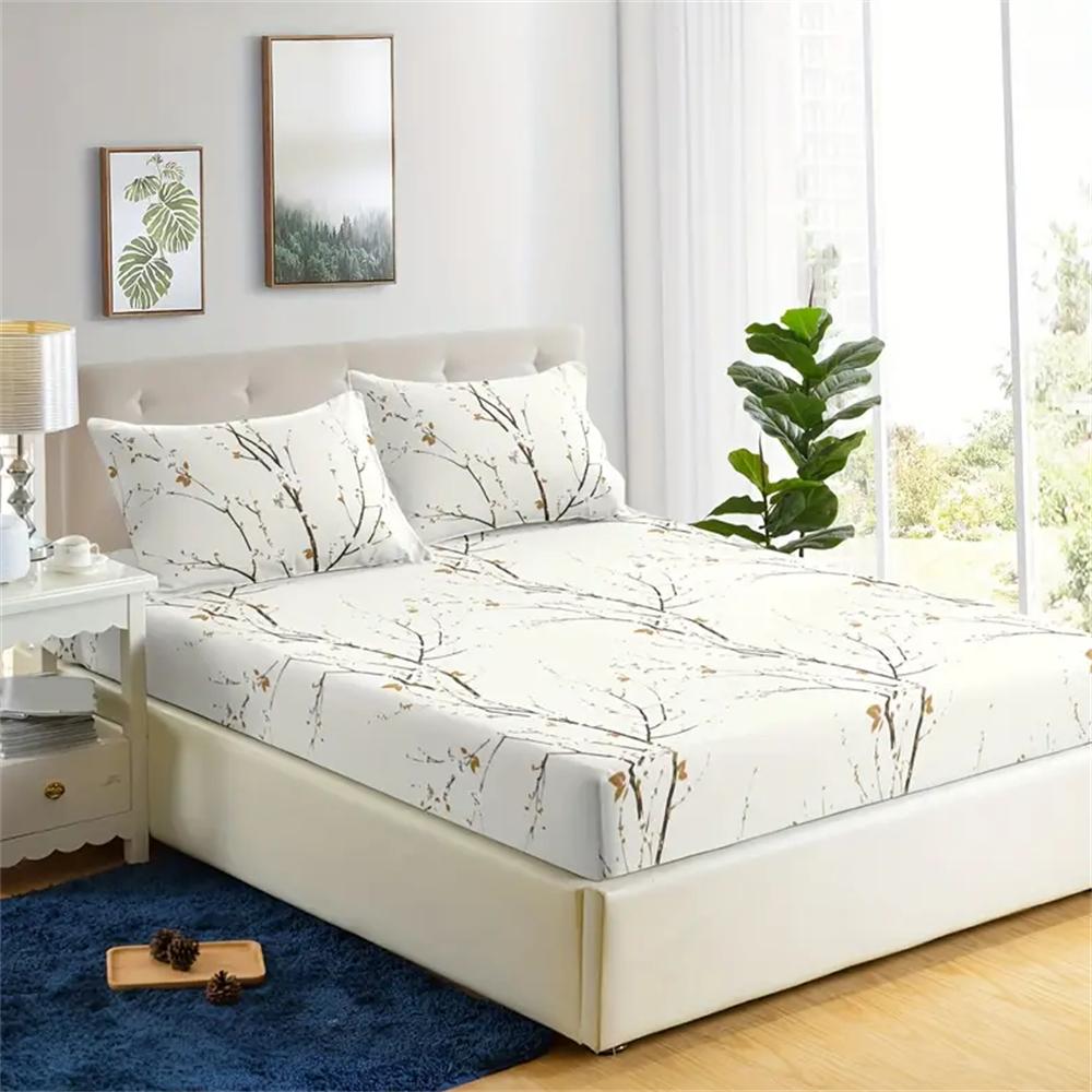 

Мультяшный Динозавр Простыня Защитник Матраса Растения Постельное Белье Эластичная Простыня на Резинке Детское Покрывало для Кровати Твин Фул Куин Кинг Размер 90x190x25cm 2pcs