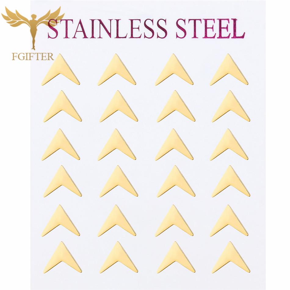 12 Pairs Stud Earrings Set for Women Geometric Triangle Star Round Cross Heart Earing Piercing Stainless Steel Zircon Resale