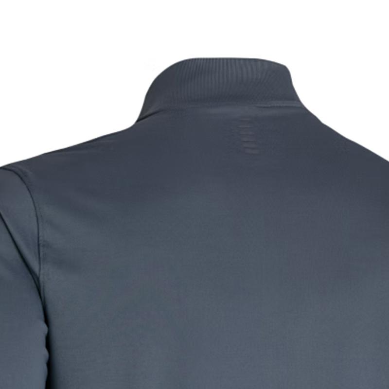 Under Armour Run LAA Letter Pattern Print 1/4 Zip Running Slim Fit Sports Stand Collar Long Sleeve T-Shirt Men Tops Gray 1379305-002