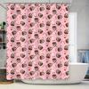 Pink Shower Curtain featuring Cute Dog Donut Pattern for Bathroom Decor Perfect Gift for Dog Lovers