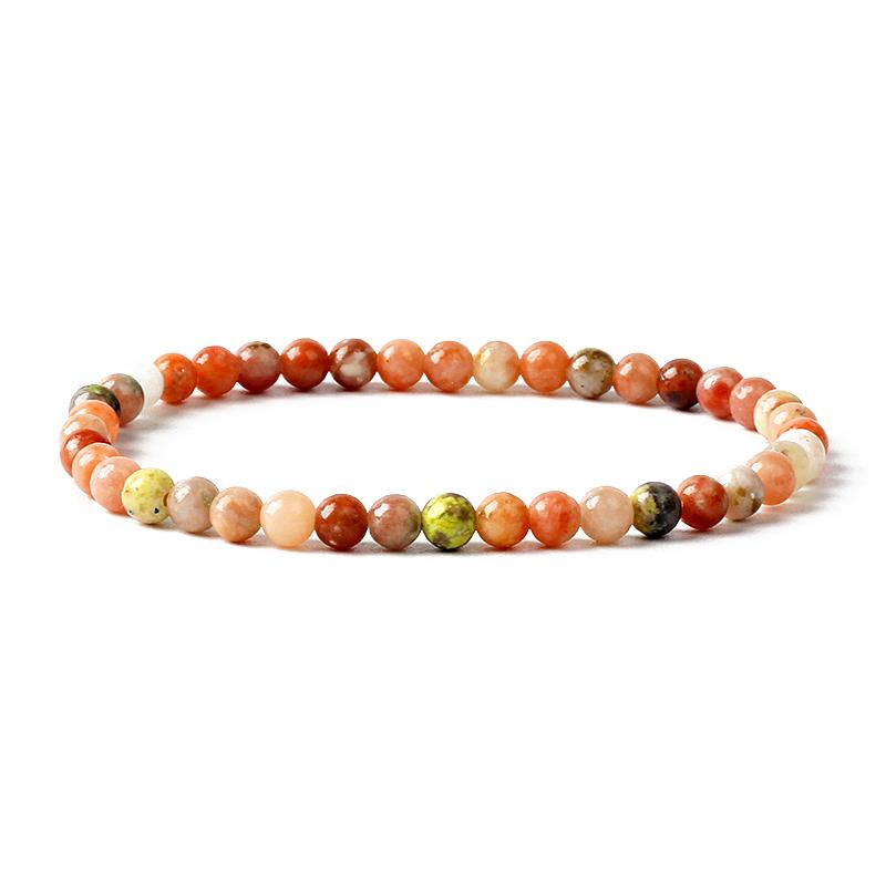 Reiki Natural Stone Bracelets For Women Men 4MM Beads Stretch Bracelet Wholesale Agate Lava Tiny Bangles Handmade Simple Jewelry