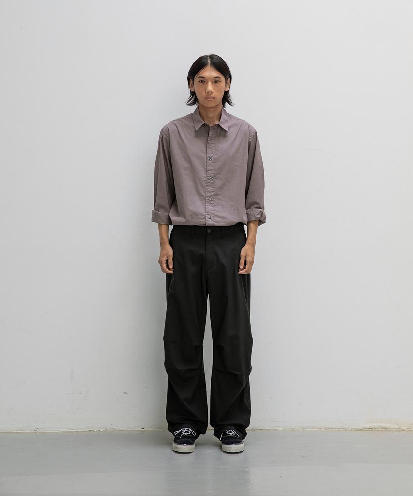 ANOTHER OFFICE Tropical-Wool Utility Pants (Almost Black)
