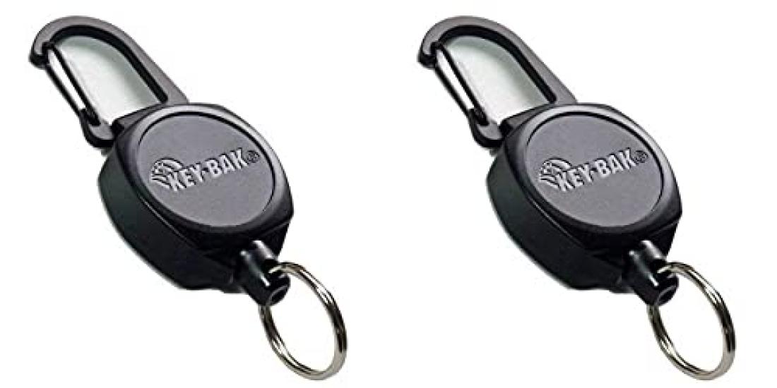 

KEY BAK Key Reel with Key Kepler 60cm Set of Carabiner, Holder, Sidekick, Cord, [Authorized Dealer] (Black, 2)