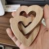Heart-shaped Wooden Heart Ornament Smooth Surface Wood Connected Hearts  Valentine's Day
