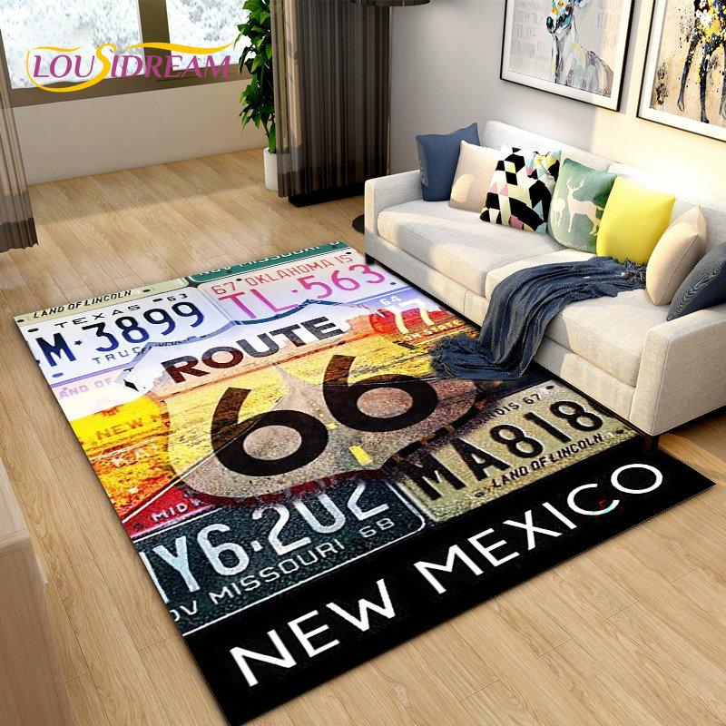 Tarihi Route 66, Ana Yol, mré estrada Alan Kilim, Ev Oturma Odası Yatak Odası Kanepe Paspas Dekor için Halı Halı, Kaymaz Zemin Mat