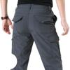 Men's Water-Repellent Quick-Dry Multi-Pocket Cargo Climbing Pants - Plus Size, Elastic, Outdoor Sports