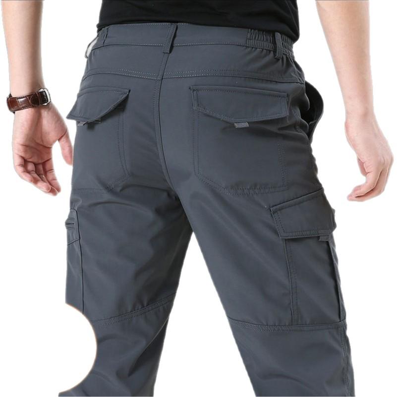 Men's Water-Repellent Quick-Dry Multi-Pocket Cargo Climbing Pants - Plus Size, Elastic, Outdoor Sports