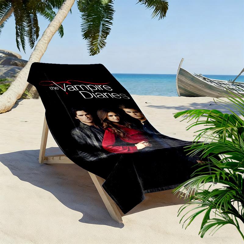 Blutdurst: Vampire Diaries Strandtuch Outdoor Camping Strandtuch für Urlaubsfotos Schwimmen Saugfähiges Badetuch schnelltrocknendes Badetuch Strand