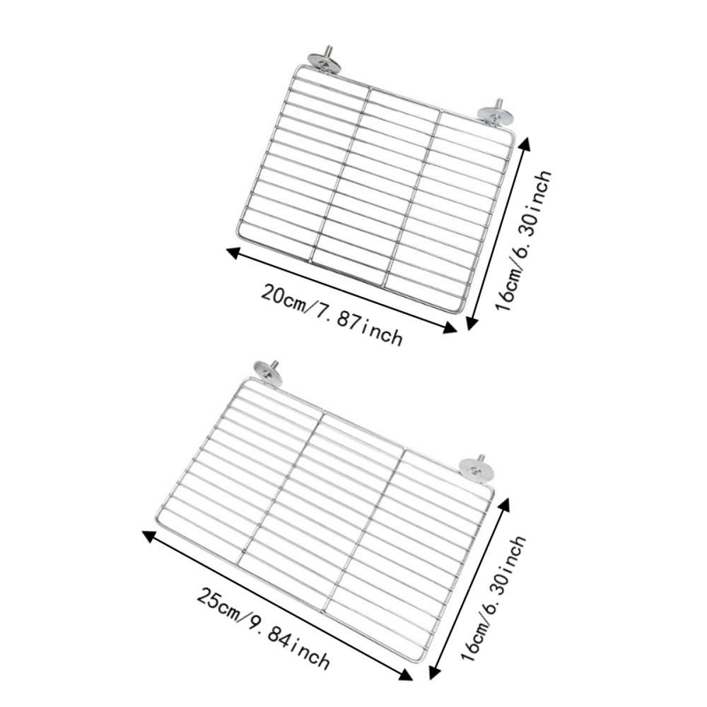 Moisture Proof Metal Grid Perch Stand Stainless Steel Bird Cage Activity Platform  Finches