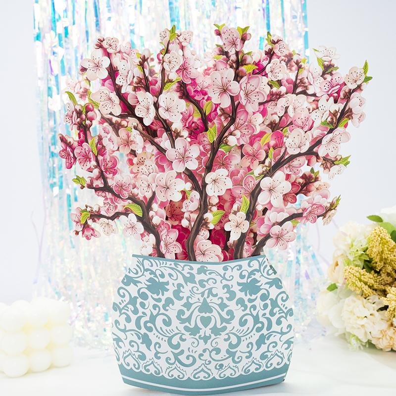 Premium 3D Pop Up Flower Bouquet Card Mothers Day Present Valentines Day Anniversary Birthday Greeting Cards Thank You Wishes Gifts