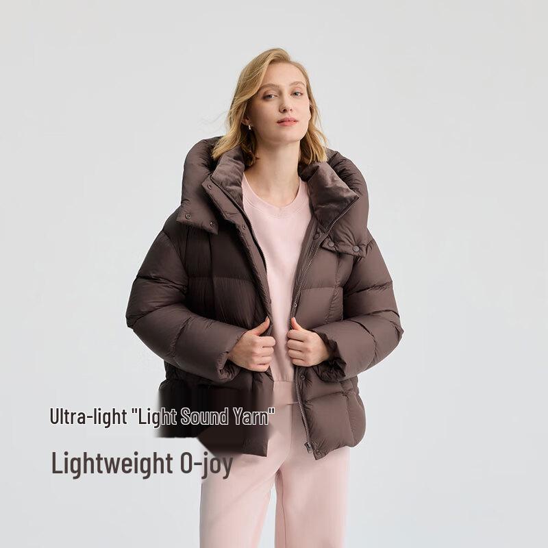 BINJORA Damen Kurze Abnehmbare Kapuze 95% Weiße Entendaunen Pufferjacke