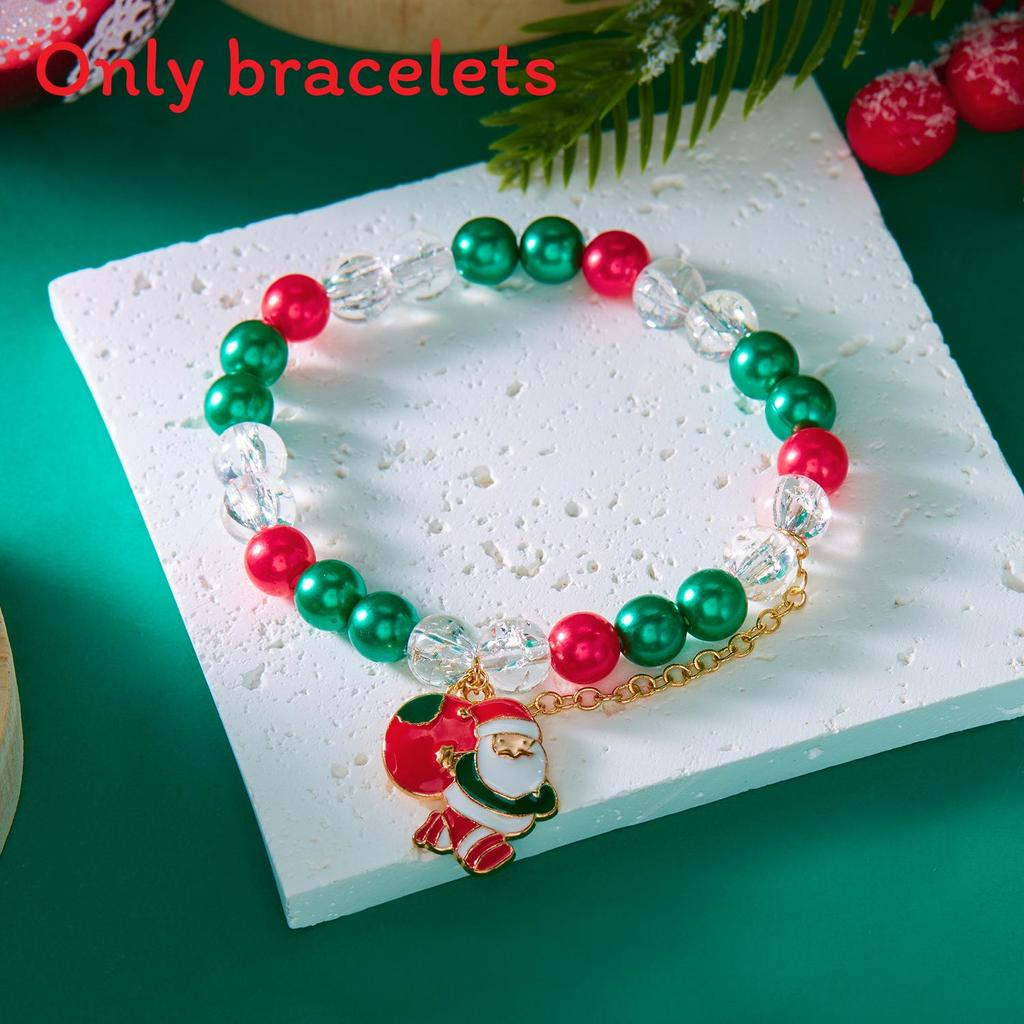 Christmas Themed Beaded Bracelets For Women With Santa And Snowflake Charms Summer