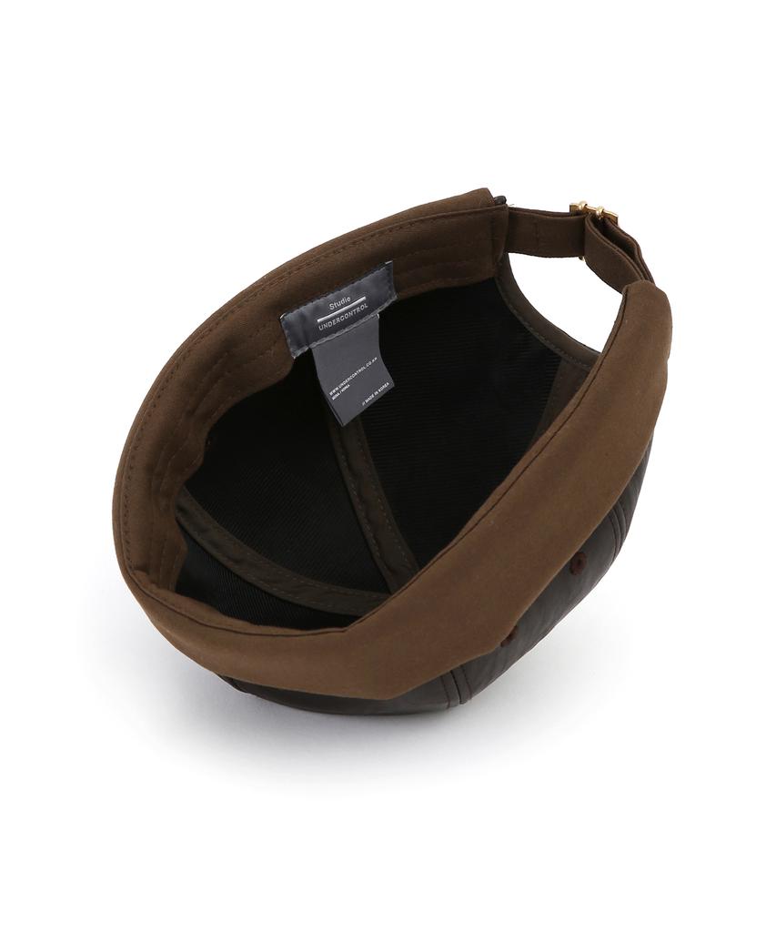 Eondeokeonteulolseutyudio Leather Brimless Cap Half Moon / Leather / Brown