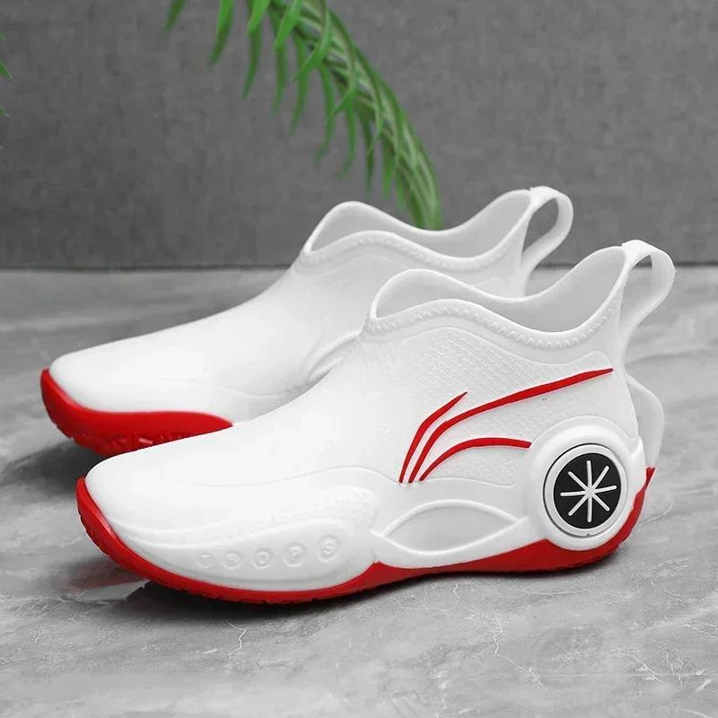 Fashion High Quality Men's Rain Boots Fashionable Trendy All-match Rain Boot Anti-slip Outdoor Work Boot for Men Anti-slip Fishing Shoe