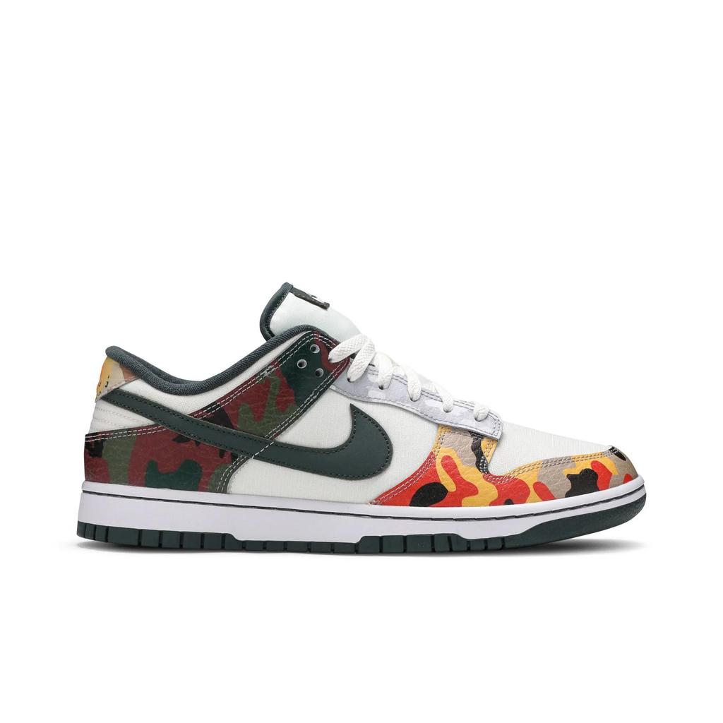 Nike Dunk Low SE 'Sail Multi-Camo' (Unisex) Sail / Vintage Green / Total Orange / White Skate Shoes DH0957 100