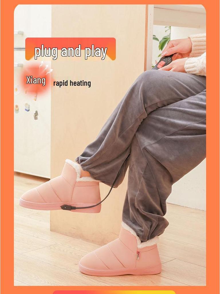 Damen Beheizbare Hausschuhe zum Gehen - Wiederaufladbare Winter Büro Fußwärmer