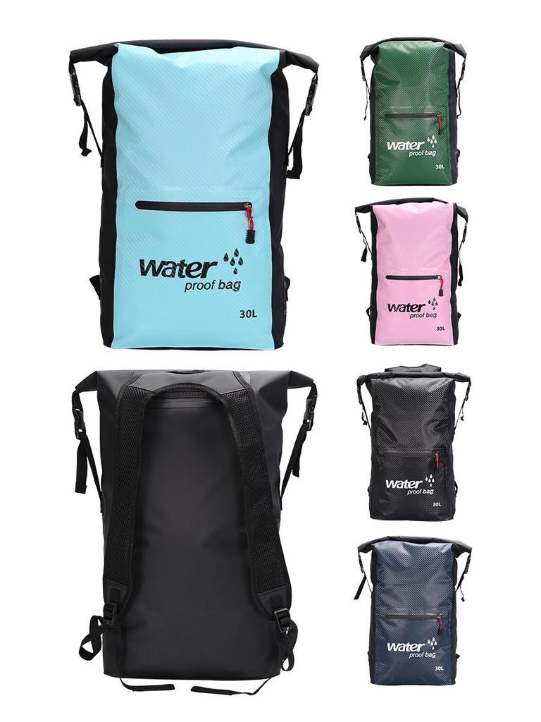 Waterproof Outdoor Drifting & Canyoning Backpack - Double Shoulder Barrel Bag for Beach & Storage.