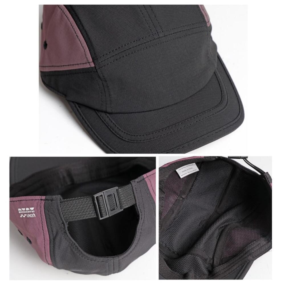Short Brim 5 Panel Baseball Cap, Mesh Quick-Dry Color Block Plain Hat for Men Women Retro Running Outdoor Casual Headwear
