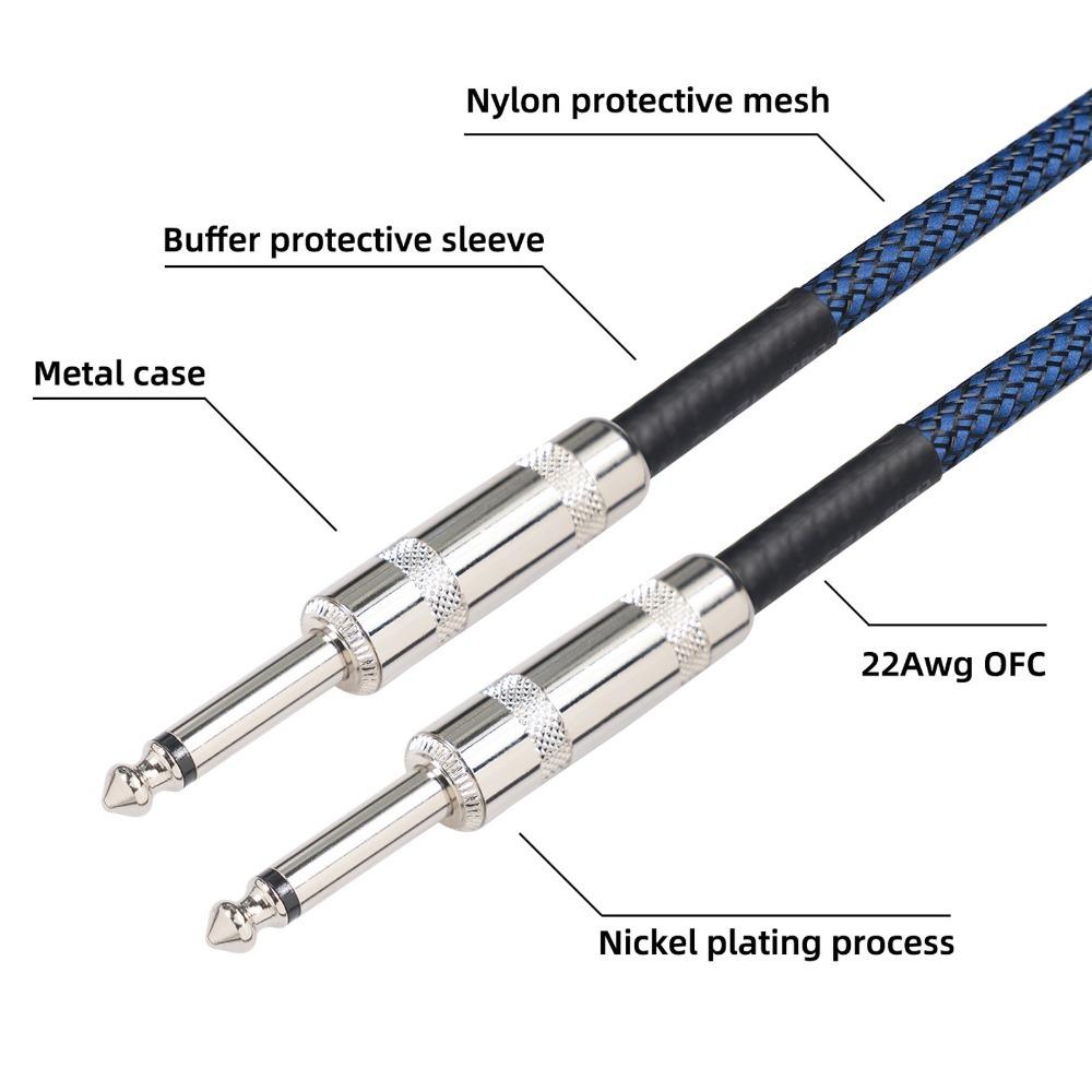 

Noise Reduction Guitar Cable Plug and Play 6.35mm Instrument Cable Bass Cable Electric Guitar 1.8m/5.9ft
