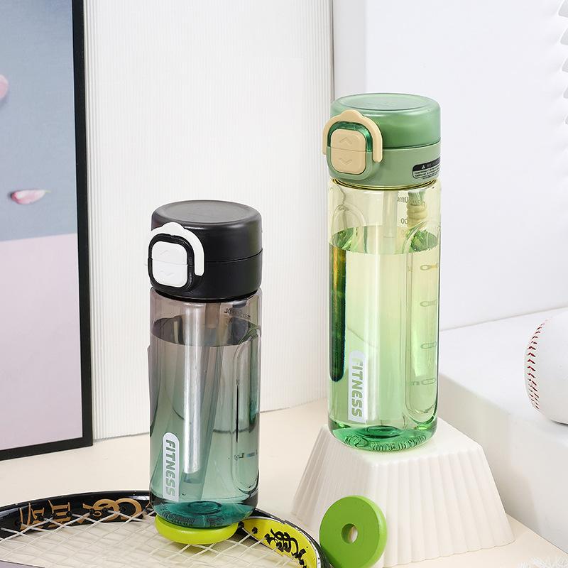 Water bottle water cup girls large capacity 1011 new sports plastic water bottle portable high value gradual change color double drink cup
