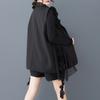 DIMANAF 2025 Spring Plus Size Women Sleeveless Buttons Vest Flower Style Solid Coat Casual Loose Black Tops