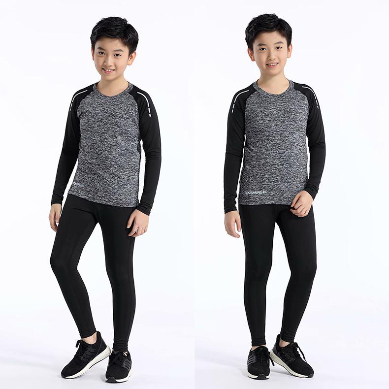 Kids' Quick-Dry Sports Compression Set: Summer Thin Long Sleeve and Pants