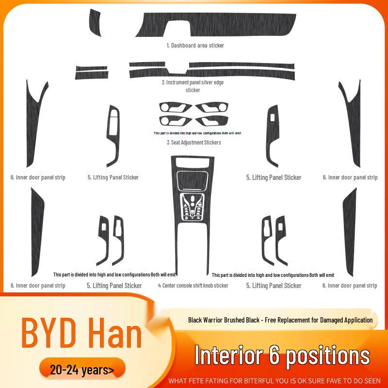 BYD Han 20-25 EV Interior Film: Central Control Sticker & Intelligent Driving Protection Decoration