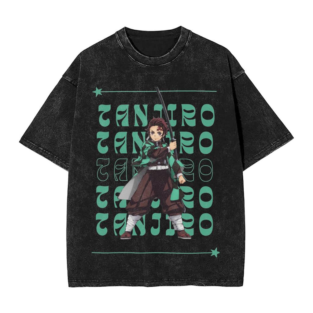 Demon Slayer Tokito Muichiro Mist Breathing Printed Tshirt Mens and Womens Washed Tshirt High Quality Vintage Cotton Tshirt