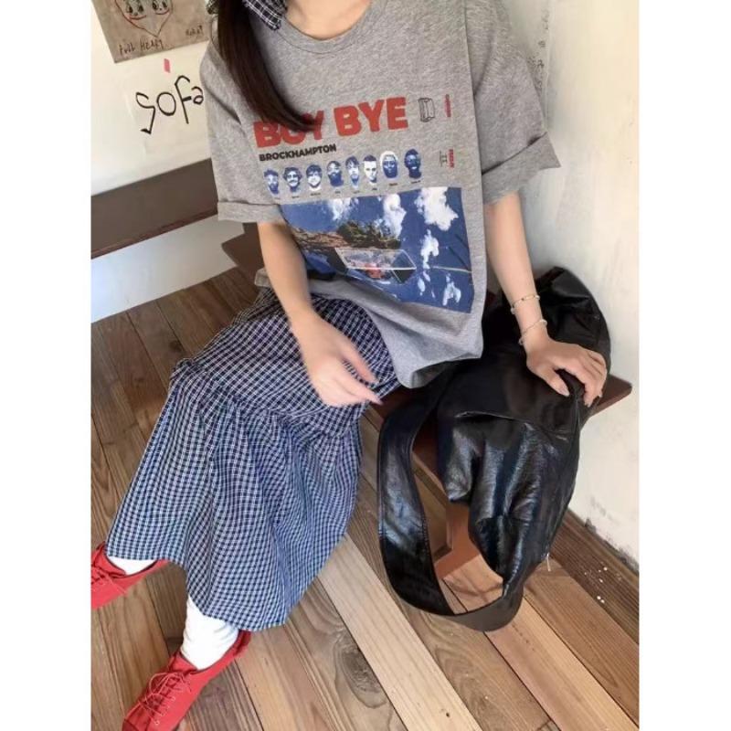 

A Large-sized T-shirt with A Retro Short-sleeved Design 2XL серый